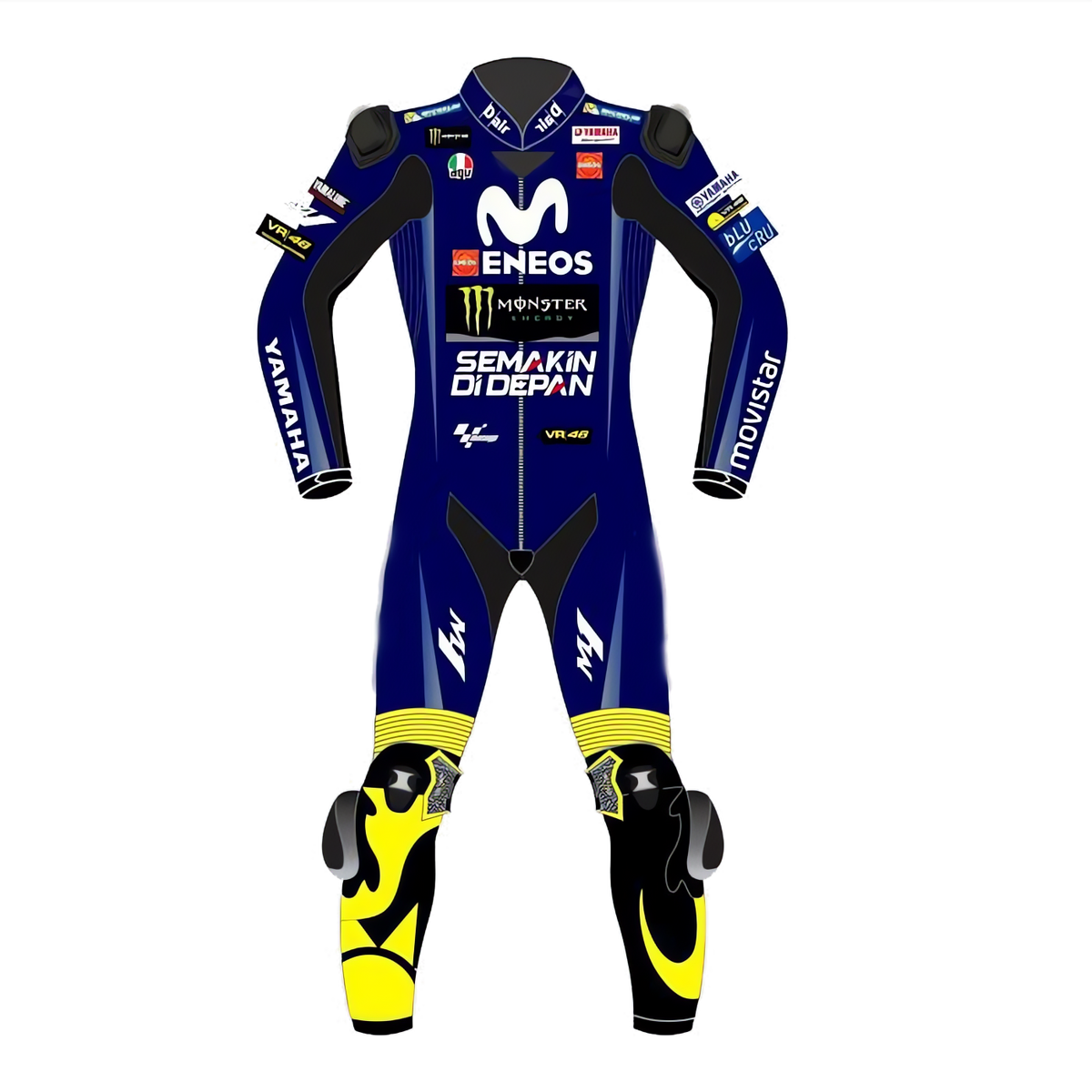 Yamaha Valentino Rossi 2018 Blue Motorcycle Suit