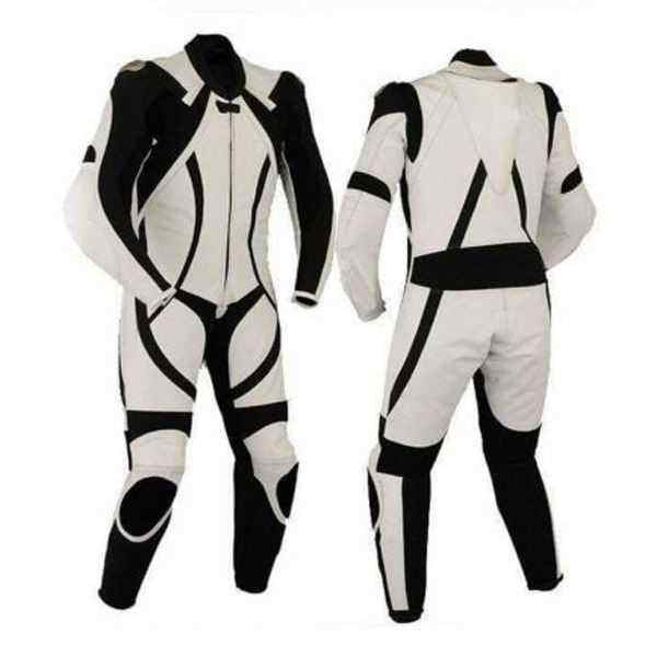 ZEESMOTO Titanium-Volt Leather Motorcycle Suit