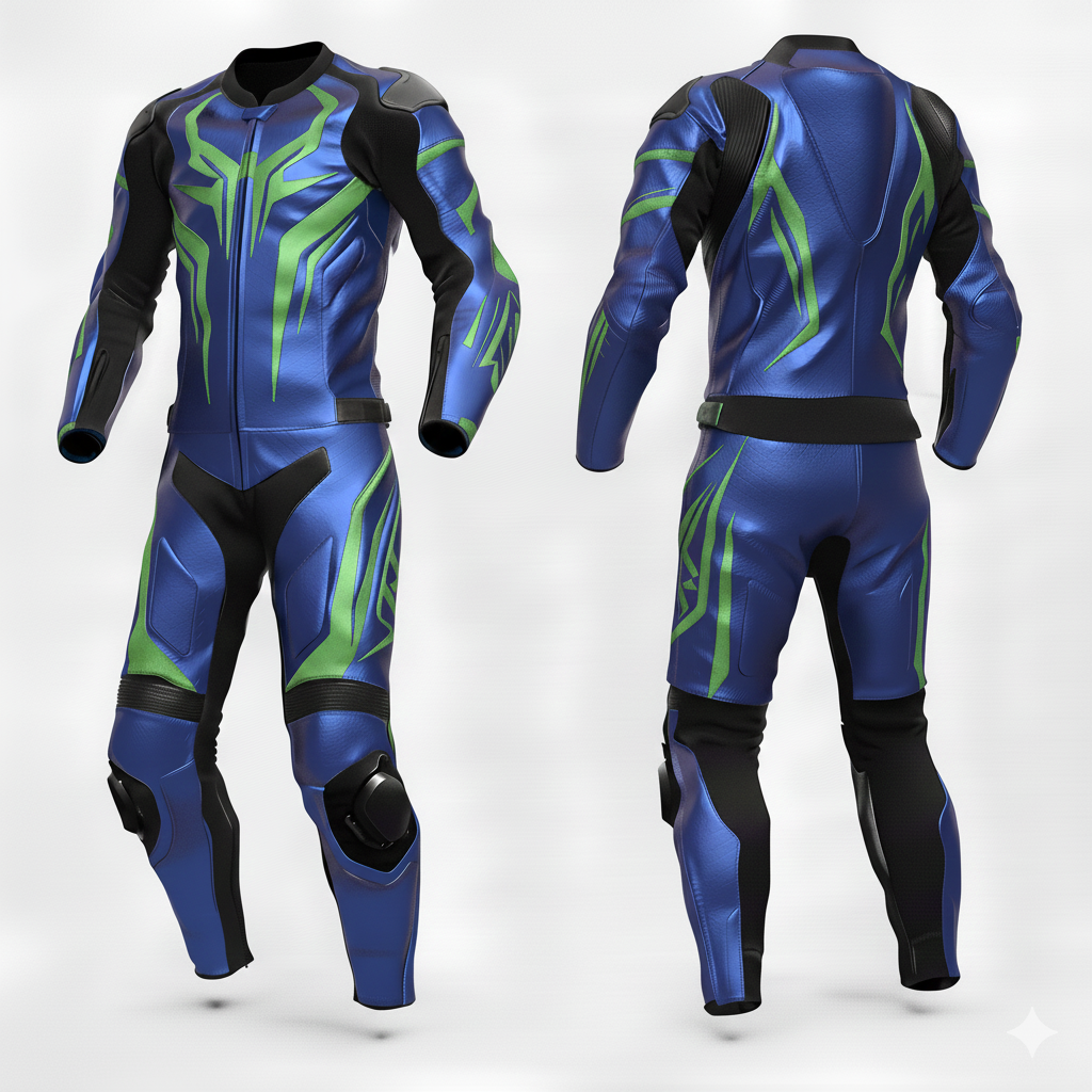 ZEESMOTO Arachnid-Volt Leather Motorcycle Suit