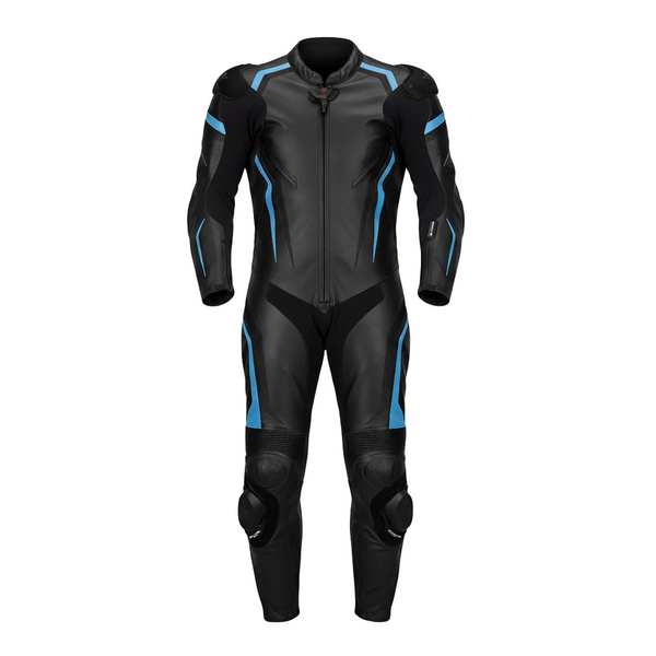 ZEESMOTO Shadow-Frost Leather Motorcycle Suit