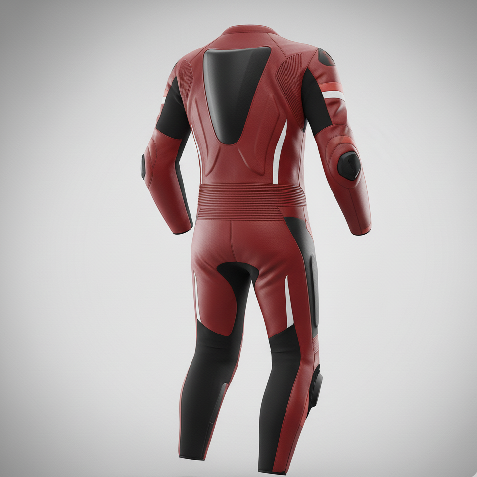 ZEESMOTO Crimson-Corsa Leather Motorcycle Suit