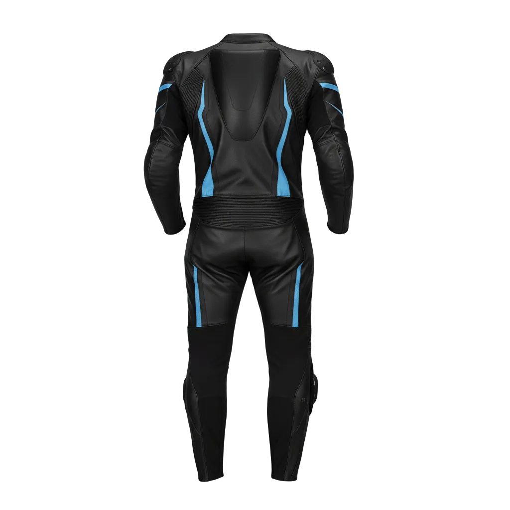 ZEESMOTO Shadow-Frost Leather Motorcycle Suit
