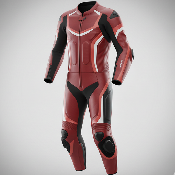 ZEESMOTO Crimson-Corsa Leather Motorcycle Suit