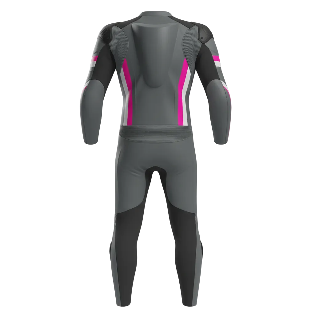 ZEESMOTO Fuchsia-RR Leather Motorcycle Suit