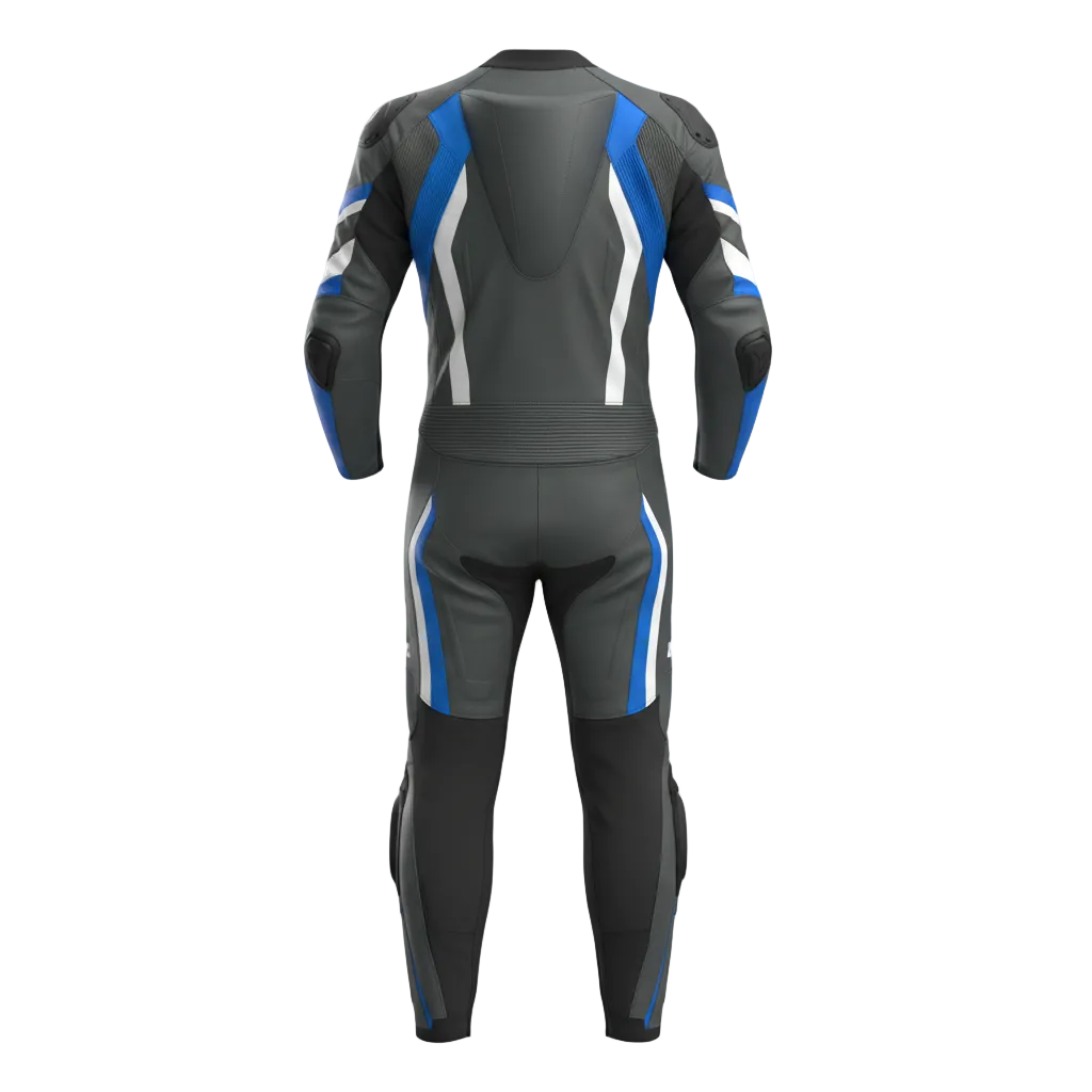 ZEESMOTO Cobalt-Apex Leather Motorcycle Suit