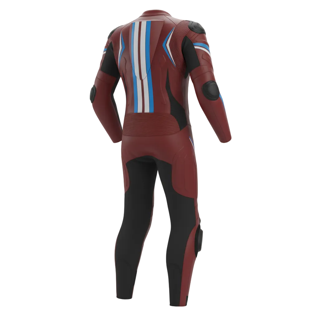 ZEESMOTO Crimson-Velocity Leather Motorcycle Suit