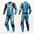 ZEESMOTO Cobalt-Arachnid Leather Motorcycle Suit