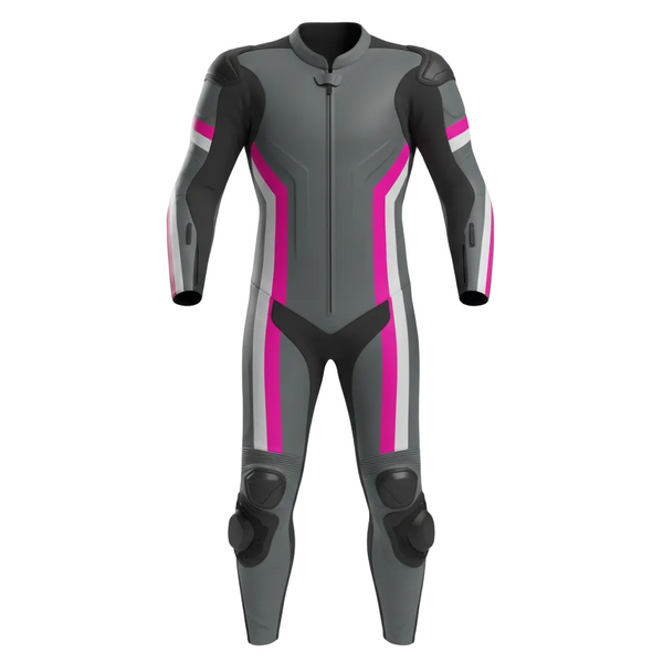ZEESMOTO Fuchsia-RR Leather Motorcycle Suit