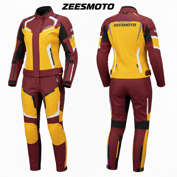 ZEESMOTO Womens Autumn-Blaze Textile Motorcycle Suit - CE Armored