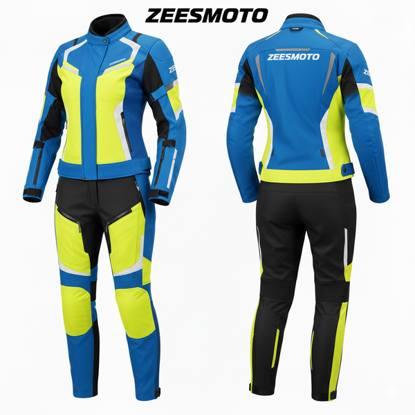 ZEESMOTO Womens Cobalt-Surge Textile Motorcycle Suit - CE Armored