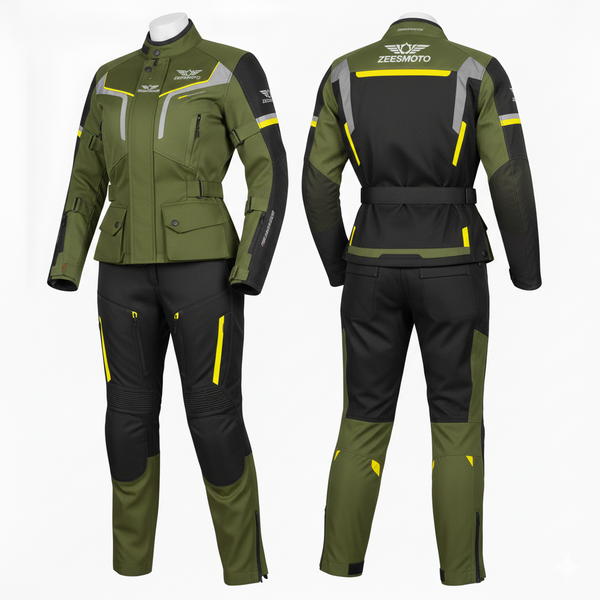 ZEESMOTO Womens Forest-Edge Textile Motorcycle Suit - CE Armored