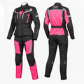Womens Fuchsia-Pulse Textile Motorcycle Suit - Zees Moto