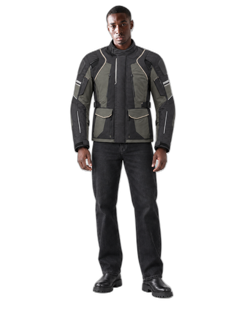 Aegis Horizon All-Season Motorcycle Jacket front view on male model with transparent background