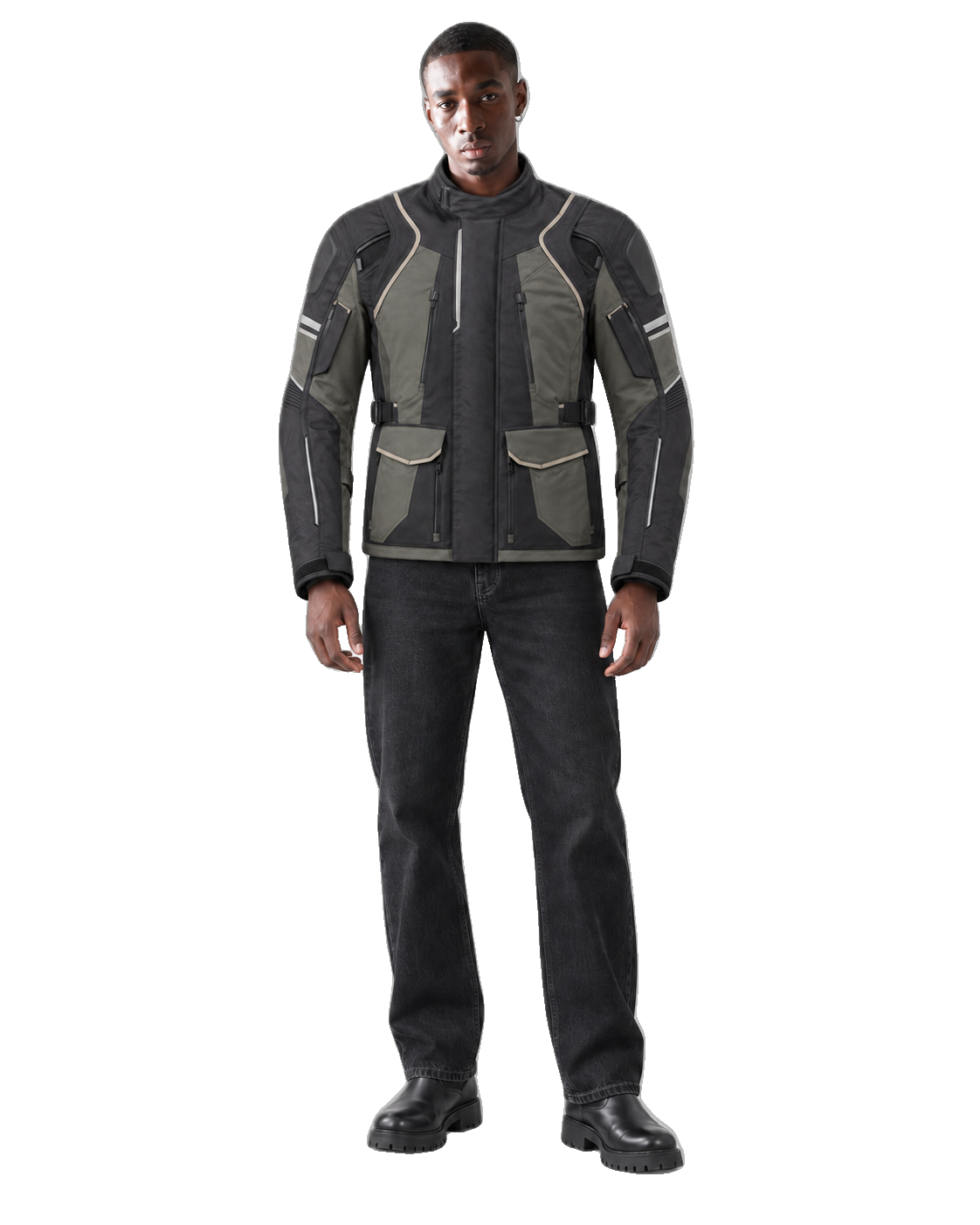 Aegis Horizon All-Season Motorcycle Jacket front view on male model with transparent background