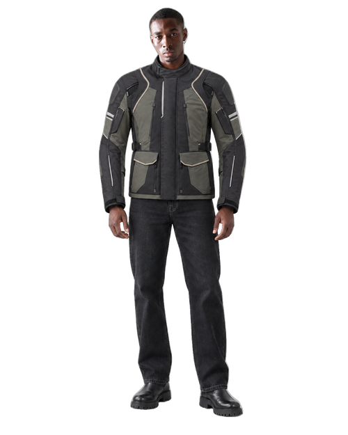 Aegis Horizon All-Season Motorcycle Jacket front view on male model with transparent background