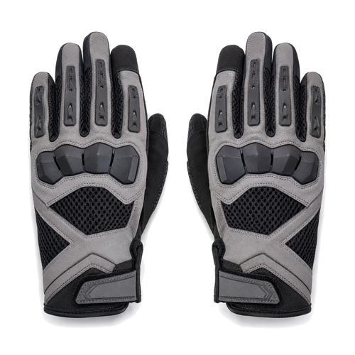 AeroFlow touchscreen mesh motorcycle gloves pair in graphite and ice gray