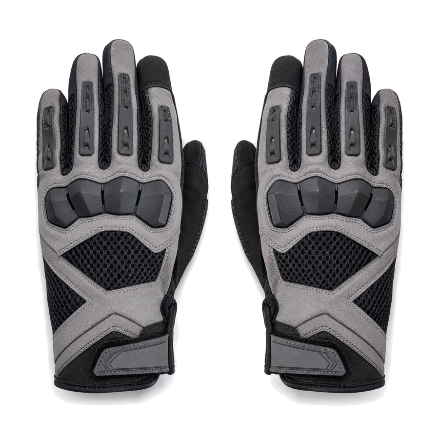 AeroFlow touchscreen mesh motorcycle gloves pair in graphite and ice gray
