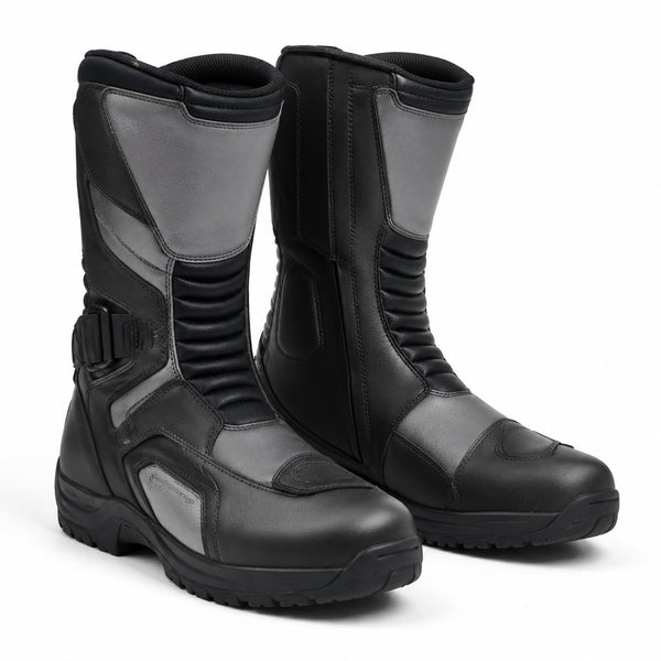 AlpineRoute Gray Touring Motorcycle Boots