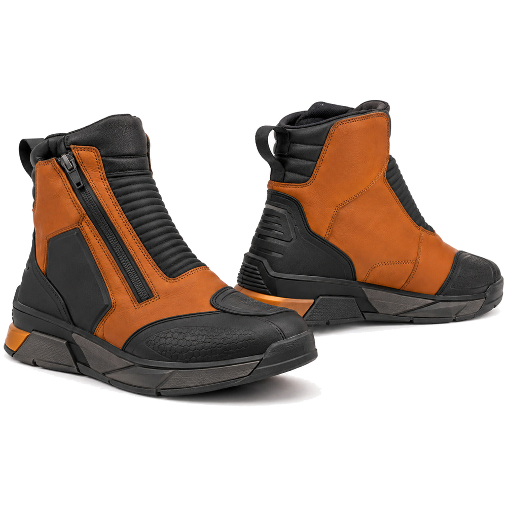 Amber Dash Zip Motorcycle Riding Shoes – hero in Amber Orange / Black