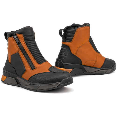 Amber Dash Zip Motorcycle Riding Shoes – hero in Amber Orange / Black