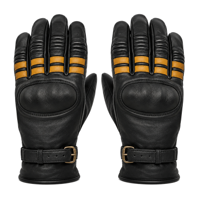 AmberLine Vintage Black Street Motorcycle Gloves
