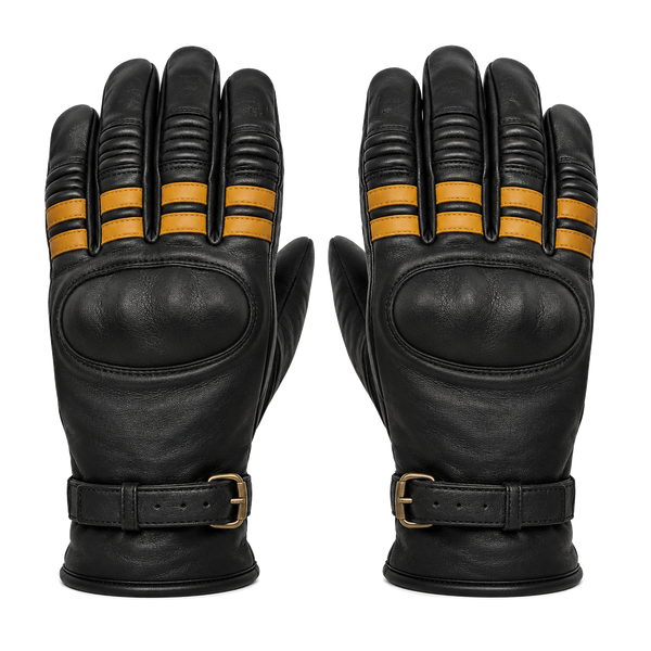 AmberLine Vintage Black Street Motorcycle Gloves
