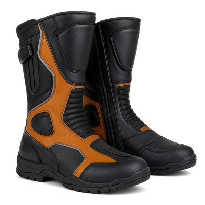 AmberRoute Black Touring Motorcycle Boots