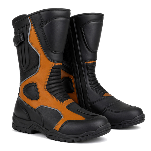 AmberRoute touring motorcycle boots three-quarter product view