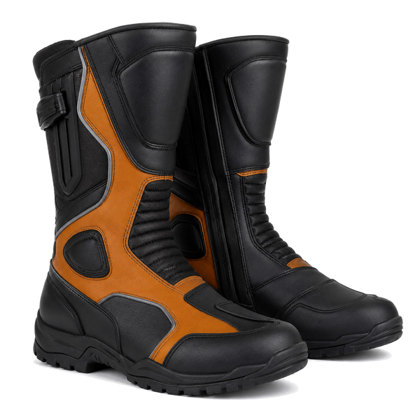 AmberRoute Black Touring Motorcycle Boots