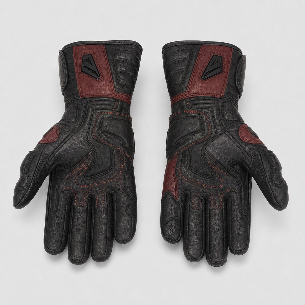 Apex Roadguard leather motorcycle gloves reinforced palm view