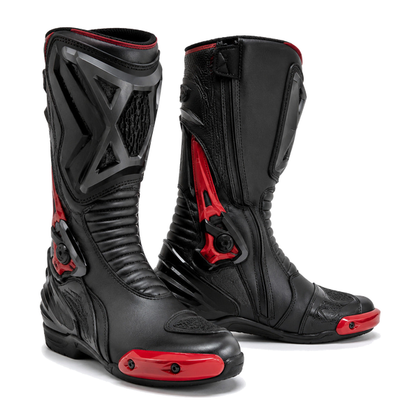Apex Vortex Black Red Racing Motorcycle Boots