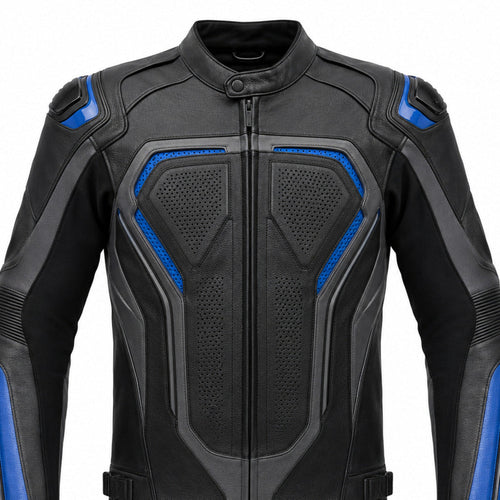 ApexGrid R Leather Motorcycle Racing Jacket upper construction detail