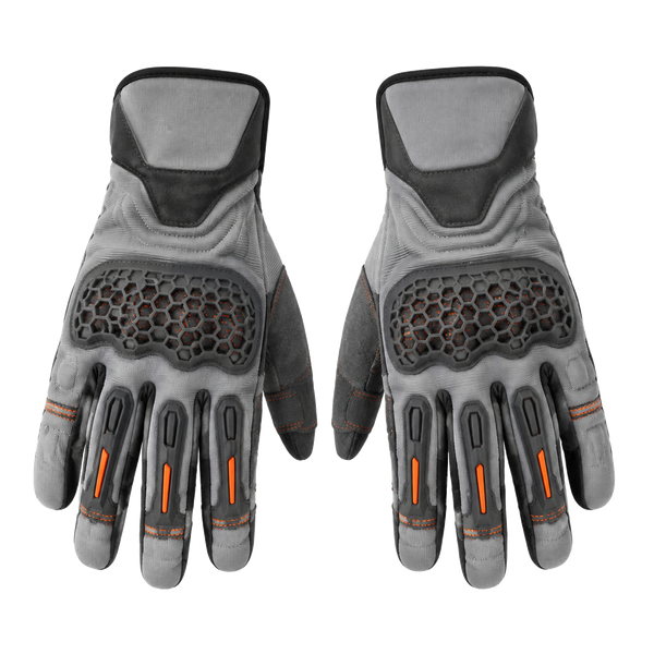 AshRider Gray Orange Street Motorcycle Gloves