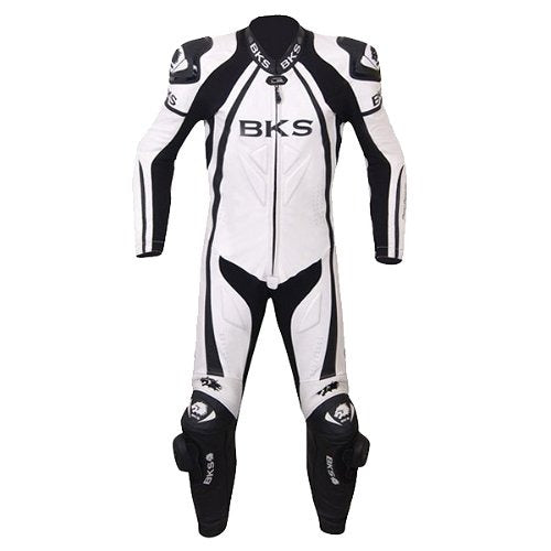 BKS Leopard Suit White Black Motorcycle Suit - ZEES MOTO