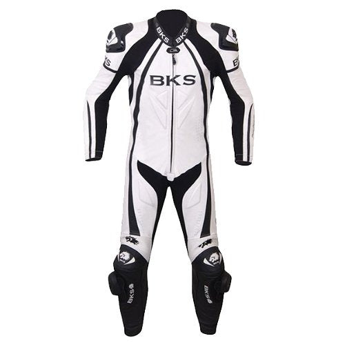 BKS Leopard Suit White Black Motorcycle Suit