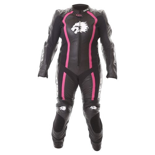 BKS Dakota Womens Black Pink Motorcycle Racing Suit - ZEES MOTO
