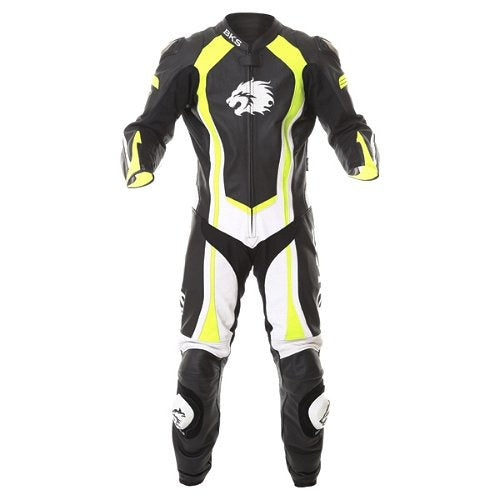 BKS Performance Black Yellow White Motorcycle Suit