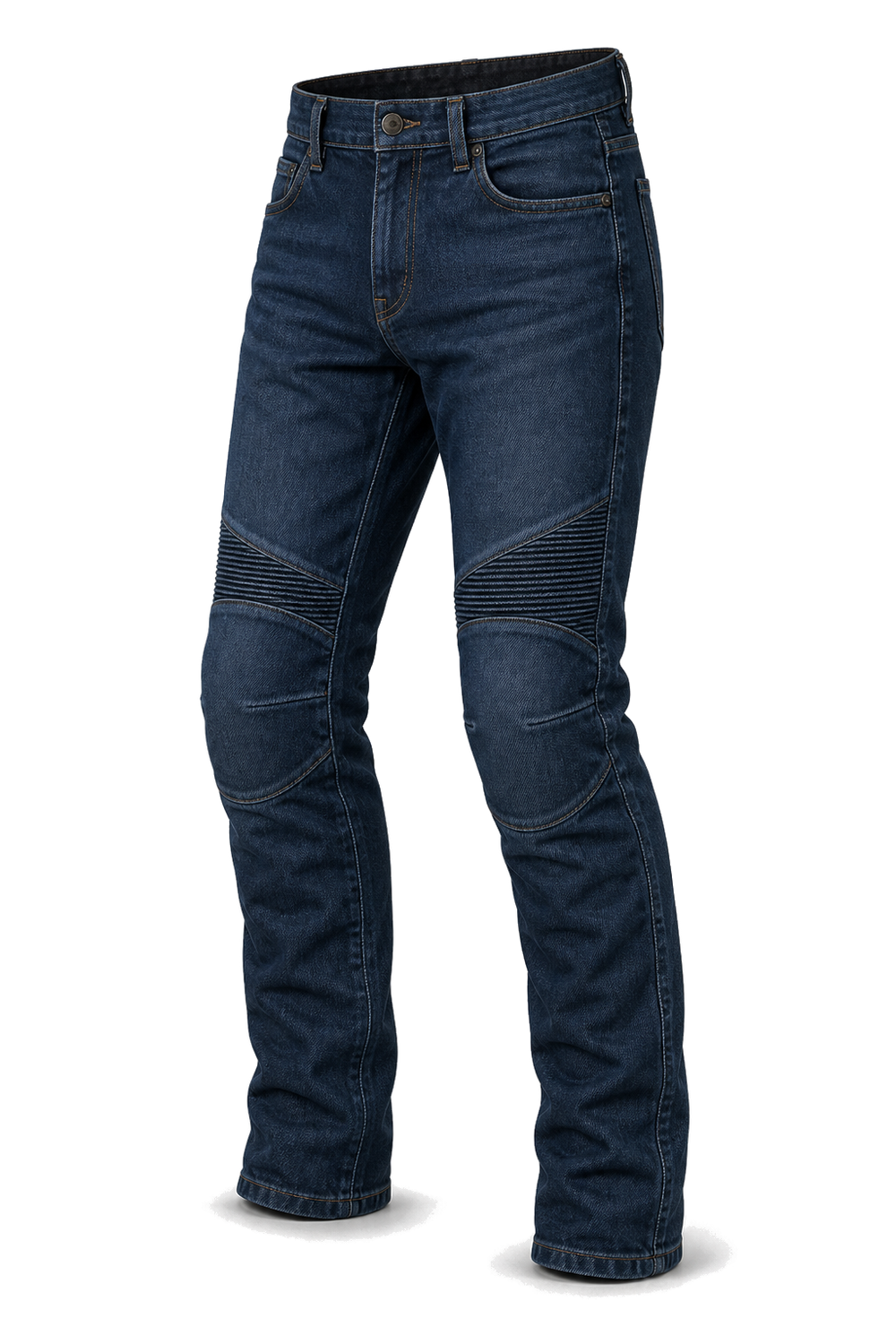 Blue Ridge Touring Armored Motorcycle Riding Jeans front three-quarter view on light gray background