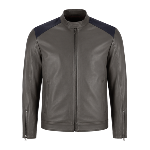 Borough Slate Gray Commuter Leather Jacket