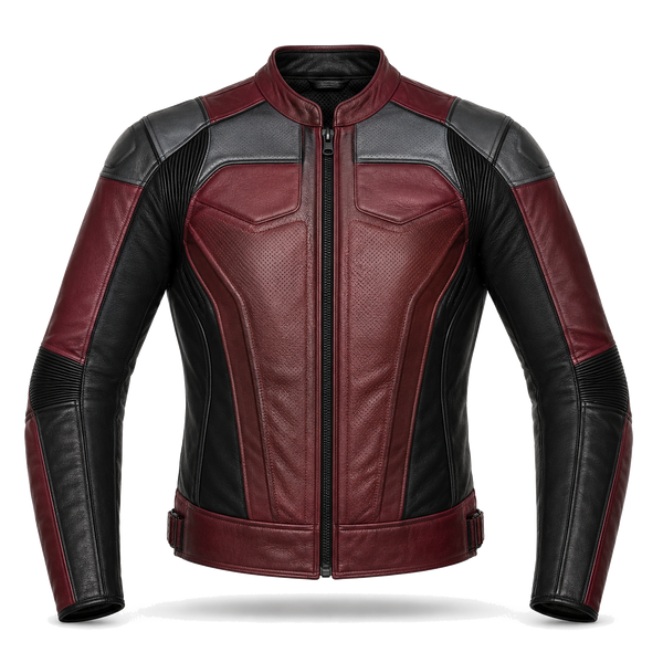 Burgundy Apex R Leather Motorcycle Racing Jacket