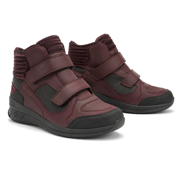 Burgundy Circuit Dual-Strap Motorcycle Riding Shoes