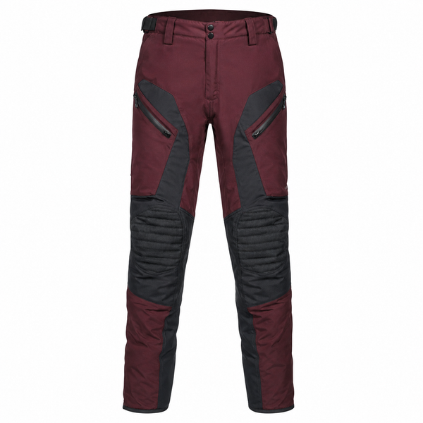 BurgundyPass Burgundy Gray Waterproof Textile Motorcycle Pants