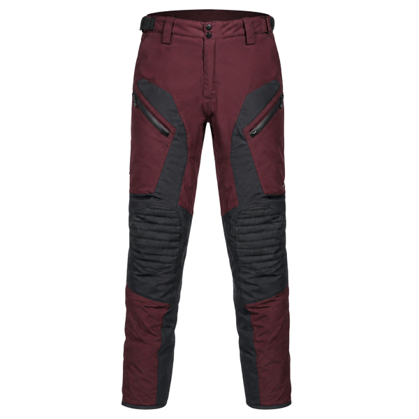 BurgundyPass Burgundy Gray Waterproof Textile Motorcycle Pants
