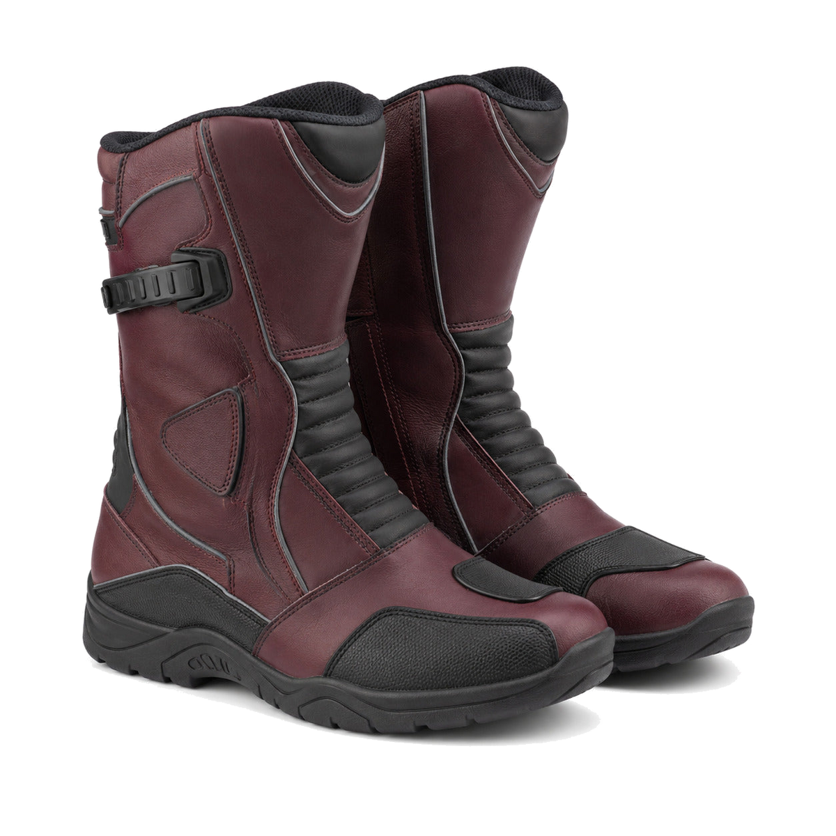 BurgundyRoad touring motorcycle boots three-quarter product view