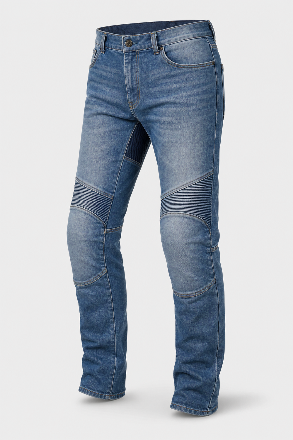 Canyon Rider Armored Motorcycle Riding Jeans front three-quarter view on light gray background