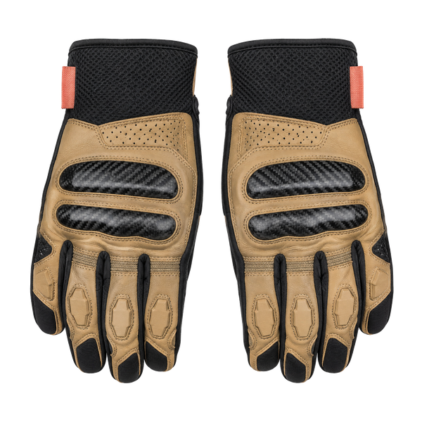 CarbonDune Tan Black Street Motorcycle Gloves