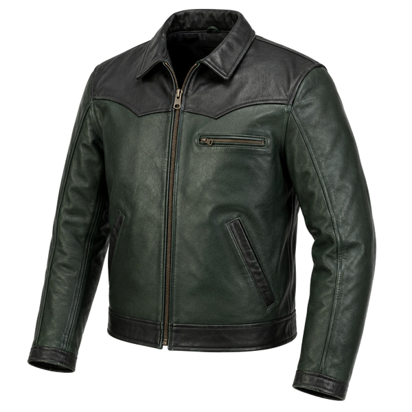 Coal Ridge Gray Leather Cruiser Jacket