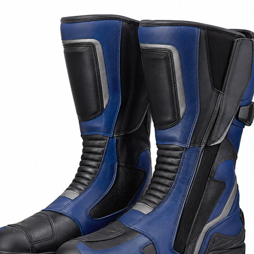 CobaltJourney touring motorcycle boots shaft closure and construction detail