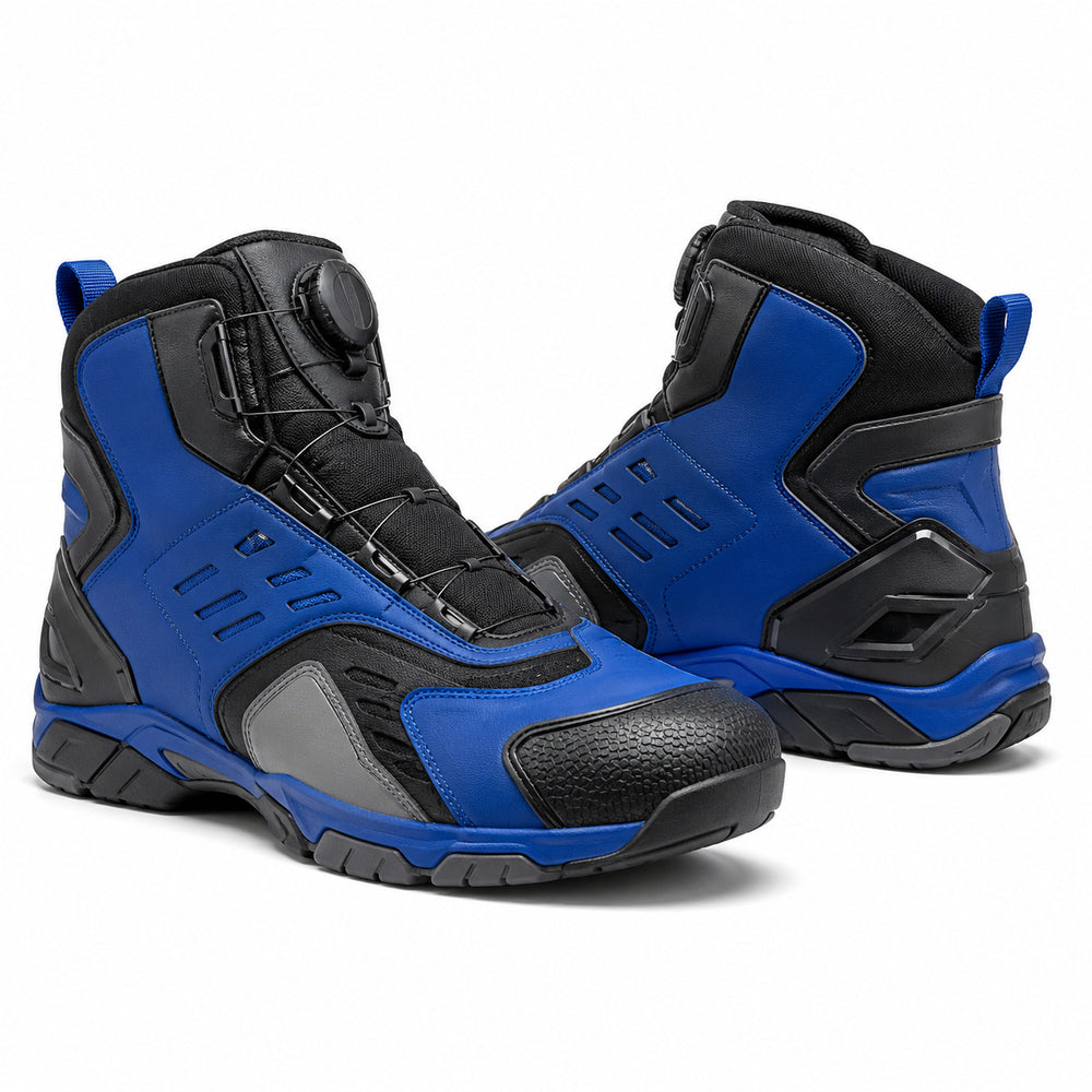 Cobalt Pulse Blue Technical Motorcycle Riding Shoes – hero in Cobalt Blue / Black