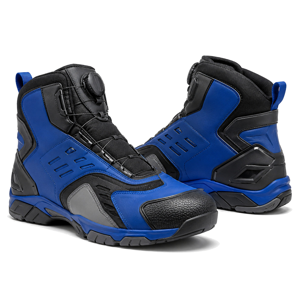 Cobalt Pulse Blue Technical Motorcycle Riding Shoes – hero in Cobalt Blue / Black